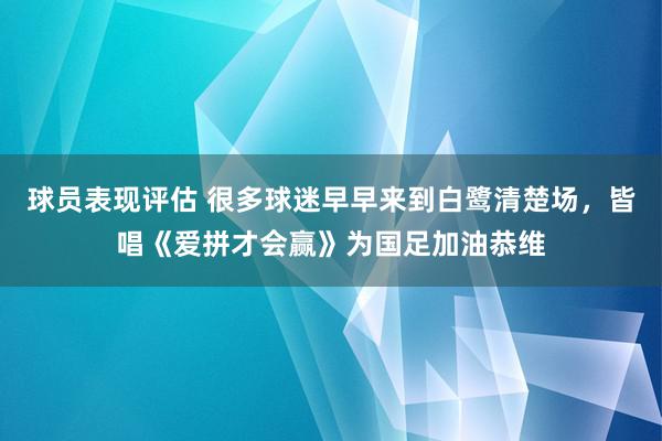 球员表现评估 很多球迷早早来到白鹭清楚场，皆唱《爱拼才会赢》为国足加油恭维