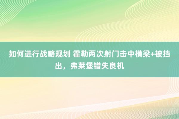 如何进行战略规划 霍勒两次射门击中横梁+被挡出，弗莱堡错失良机