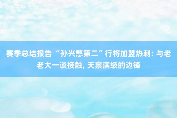 赛季总结报告 “孙兴慜第二”行将加盟热刺: 与老老大一谈接触, 天禀满级的边锋