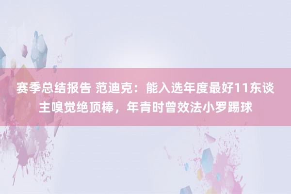 赛季总结报告 范迪克：能入选年度最好11东谈主嗅觉绝顶棒，年青时曾效法小罗踢球