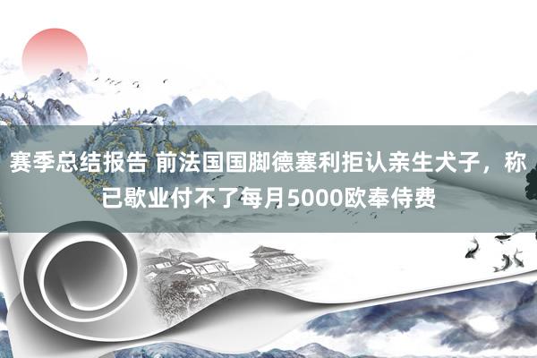 赛季总结报告 前法国国脚德塞利拒认亲生犬子，称已歇业付不了每月5000欧奉侍费