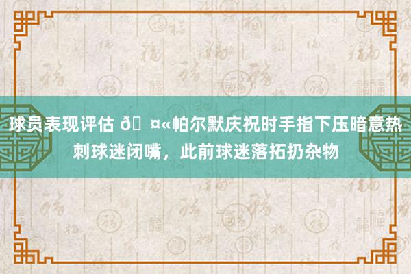 球员表现评估 🤫帕尔默庆祝时手指下压暗意热刺球迷闭嘴，此前球迷落拓扔杂物