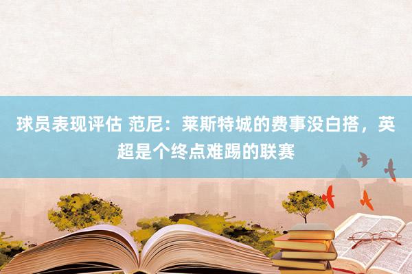 球员表现评估 范尼：莱斯特城的费事没白搭，英超是个终点难踢的联赛