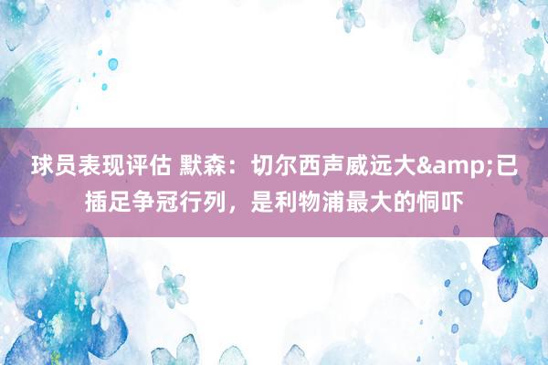 球员表现评估 默森：切尔西声威远大&已插足争冠行列，是利物浦最大的恫吓