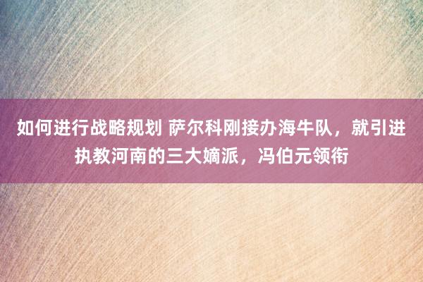 如何进行战略规划 萨尔科刚接办海牛队，就引进执教河南的三大嫡派，冯伯元领衔